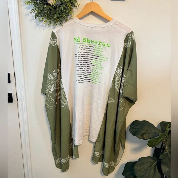 Reworked Ed Sheeran Concert Tee with Kimono Batwing Sleeves - Picture 5 of 6